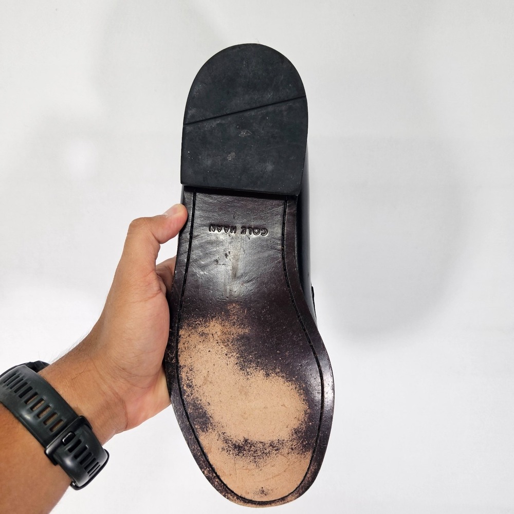 Cole Haan Pinch Penny Black Leather Penny Loafer Dress Shoes Men's 12 D - Picture 5 of 9